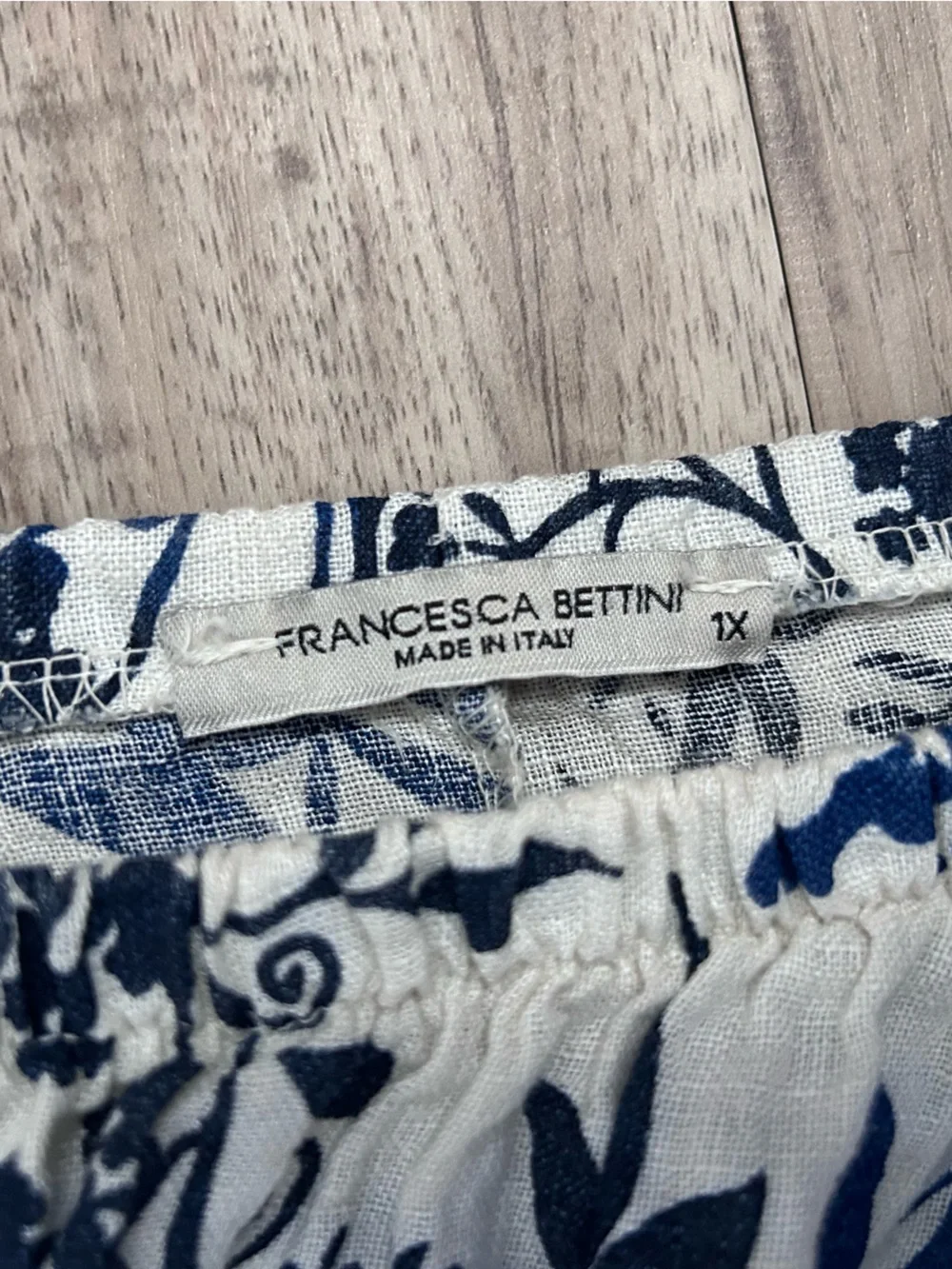 100% linen made in Italy Blue Floral dress summer romantic flower lagenlook - Picture 2 of 10